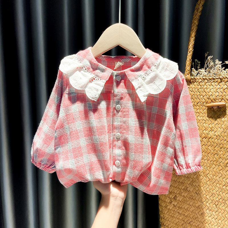 Girls Shirts Autumn Baby Print Long-sleeved Blouse Doll Shirts Spring and Autumn Clothes Baby Girls Blouse Girl Tops