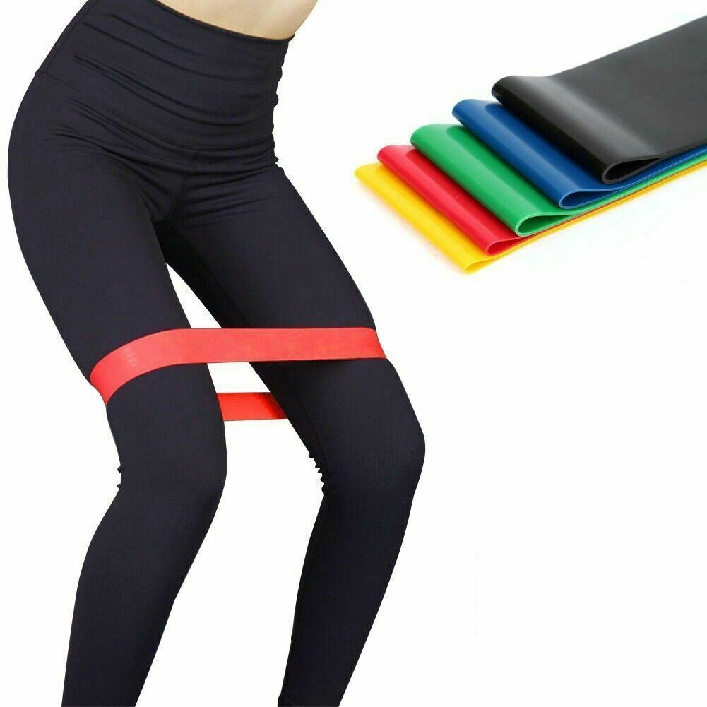 Resistance Bands Loop Set Of 5 Exercise Workout CrossFit Fitness Yoga Booty Band