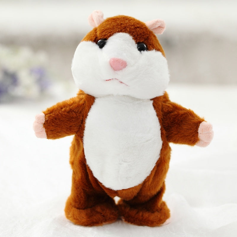 Cute Walking Talking Hamster Wooddy Time Stuffed Plush Animal Dolls Speaking Kid Educational Toy Repeat Sound Language