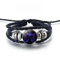 Thumbnail for 12 Constellations Luminous Bracelet Fashion Nightlight Punk Style Starry Sky Bracelet For Men Women Children
