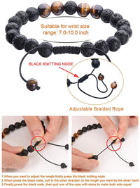 Thumbnail for Tiger Eye Couple Bracelets Matte Black Agate Beads Bracelet