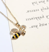 Thumbnail for Summer Jewelry Necklace Lady Cartoon Cute Drop Oil Studded Bee Pendant