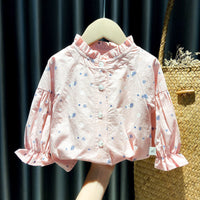 Thumbnail for Girls Shirts Autumn Baby Print Long-sleeved Blouse Doll Shirts Spring and Autumn Clothes Baby Girls Blouse Girl Tops