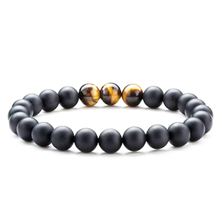 Tiger Eye Couple Bracelets Matte Black Agate Beads Bracelet