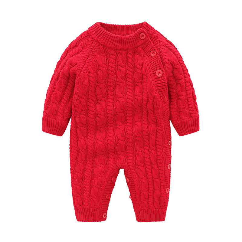 Fashion Newborn Baby Fleece-lined Jumpsuit