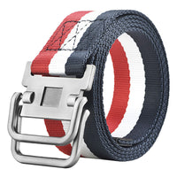 Thumbnail for Men's Military Training Belt With Double Buckle Canvas