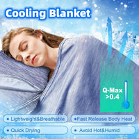 Thumbnail for Cooling Blanket Cooling Fiber Absorb Heat Washable Cover Over Blankets Summer